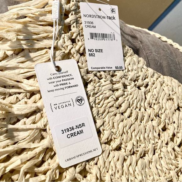 Crossbody Crocheted Straw Bag by Urban Expressions VEGAN 10.5 x 7 x 0.5 inches - Picture 10 of 15